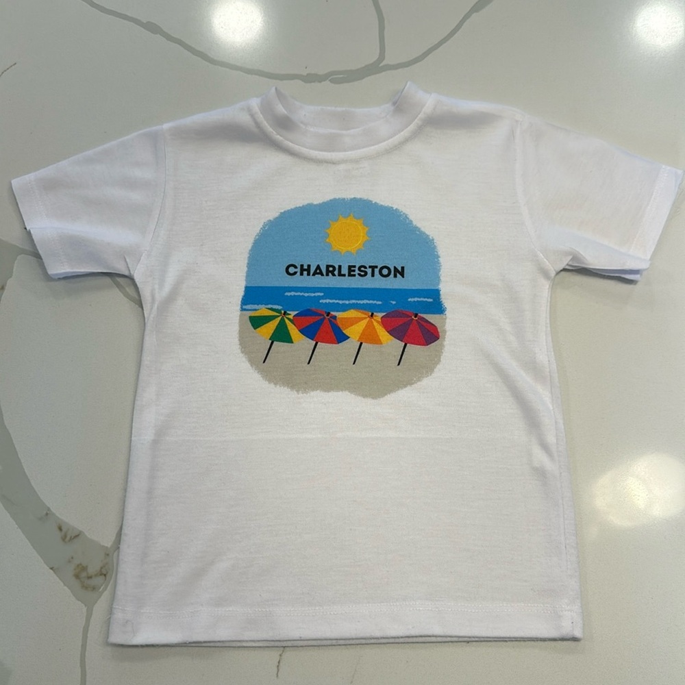 NWOT toddler white short sleeve t-shirt Charleston beach 2T 🏖️⛱️☀️